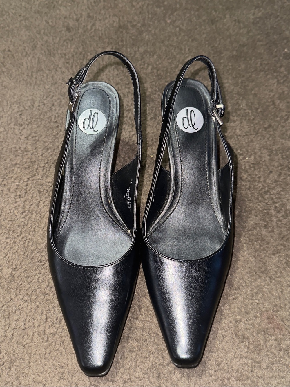 Donna Lawrence "Classy" Black Slingback Kitten Heels